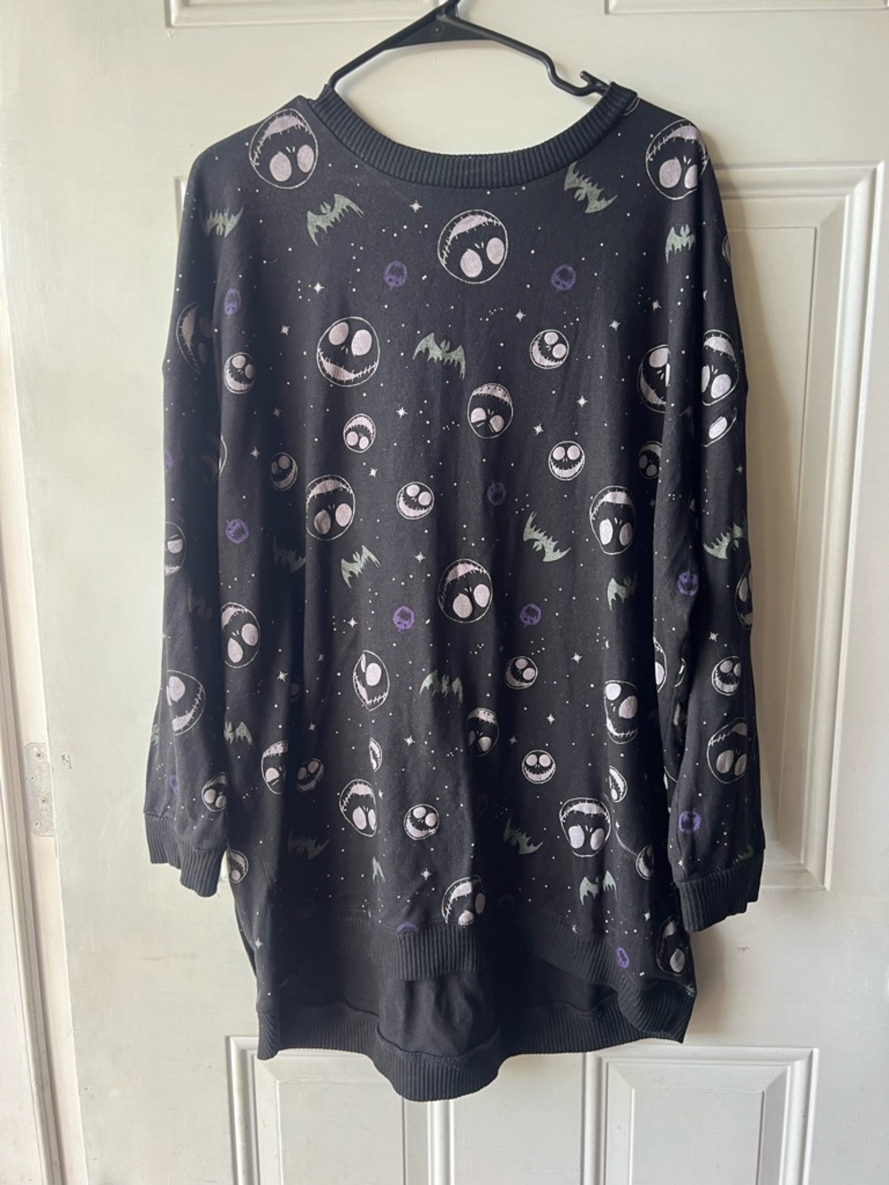 Disney Black Off-Shoulder Sweater with Pale Pink & Mint Halloween Accents